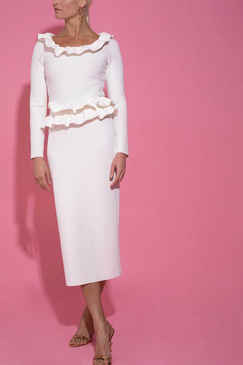 ALEXANDER MCQUEEN-Knit Pull On Skirt With Ruffle-
