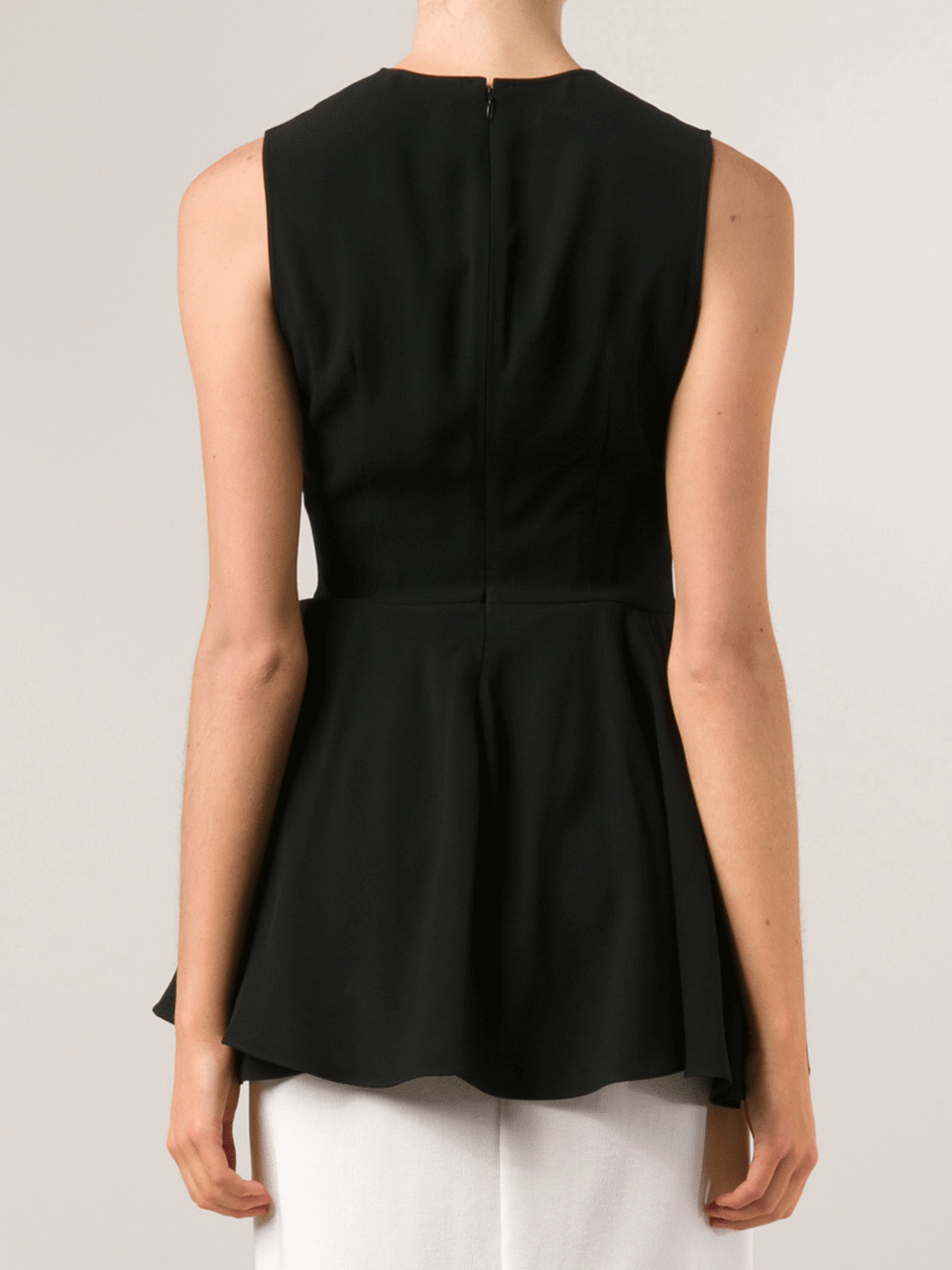 ALEXANDER MCQUEEN-Crewneck High Low Top-