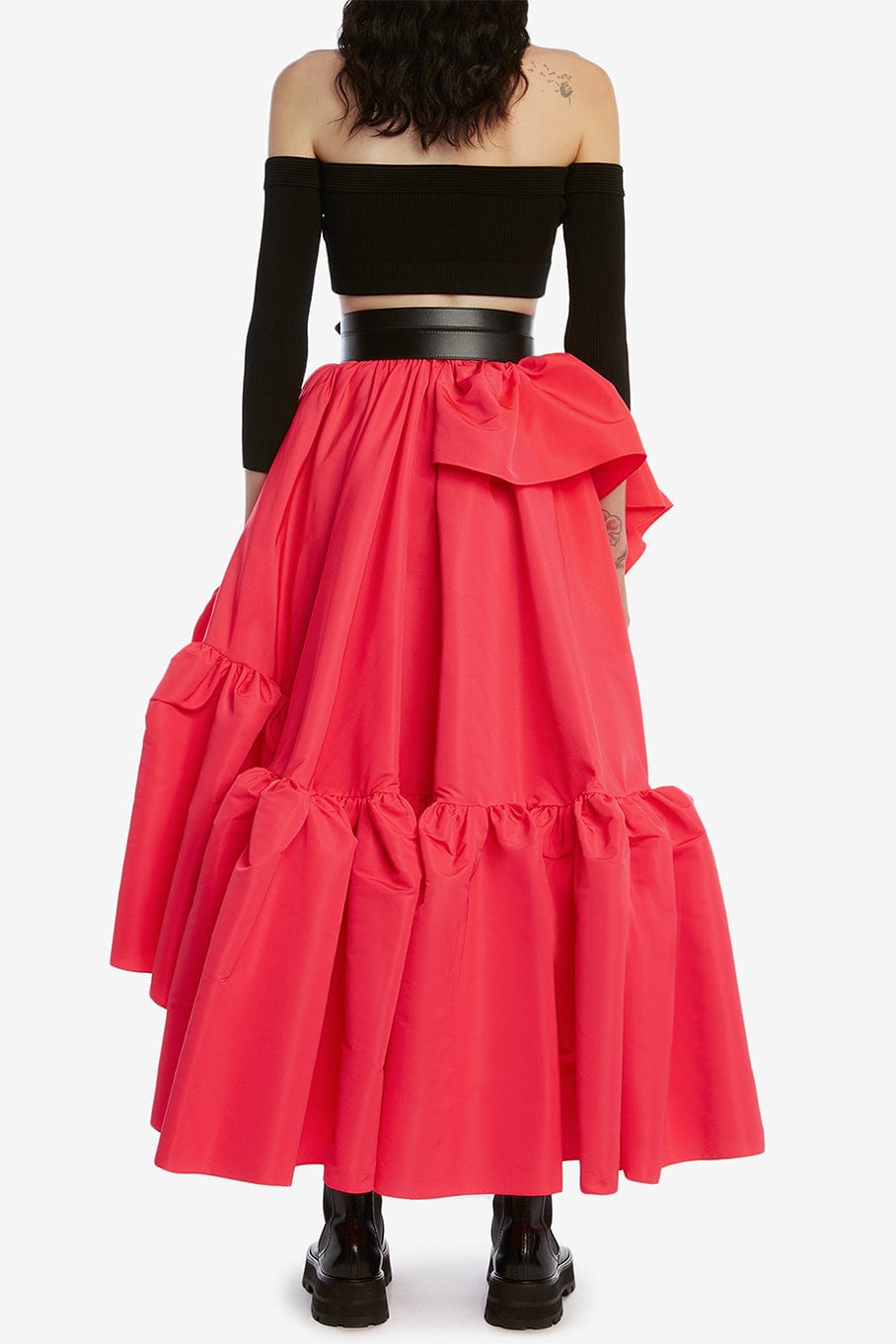 ALEXANDER MCQUEEN-Off Shoulder Crop Top-