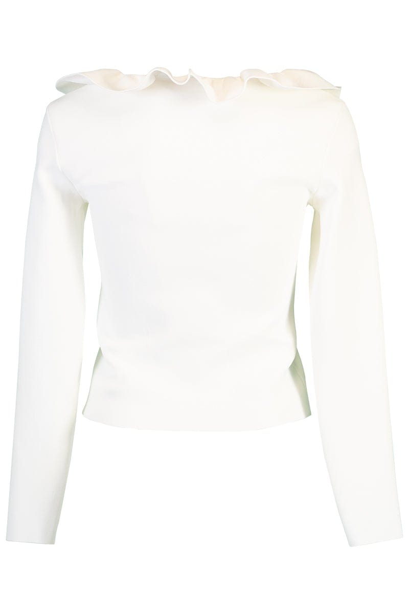ALEXANDER MCQUEEN-Knit Pull On Top With Ruffle-