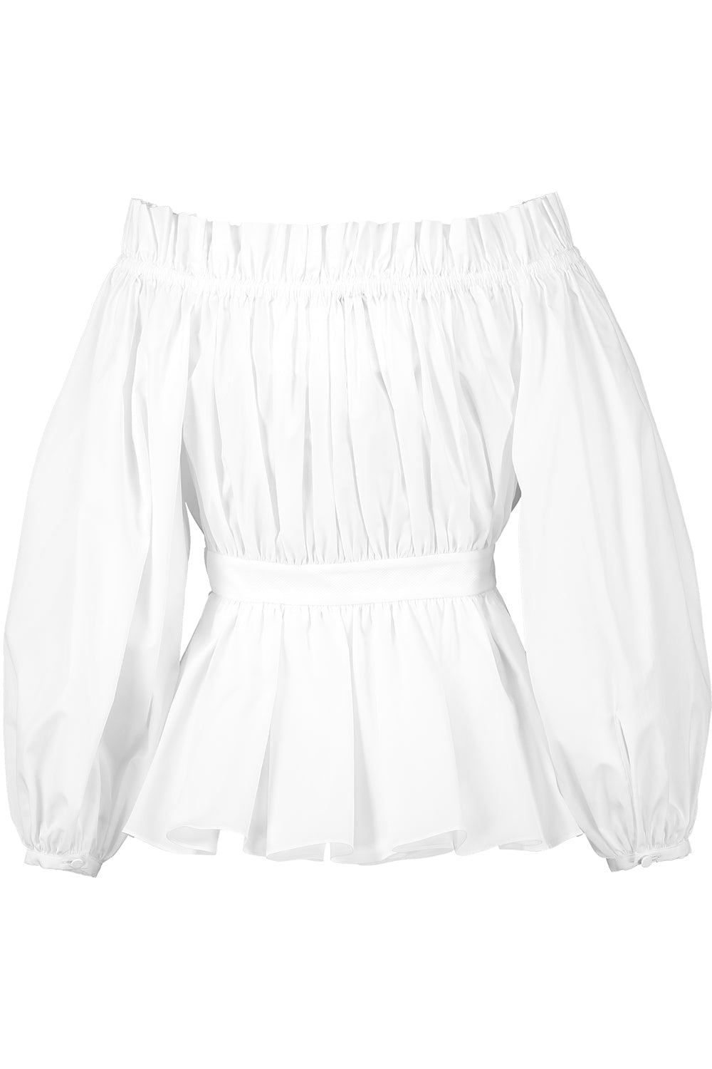 ALEXANDER MCQUEEN-Smocked Off The Shoulder Top-