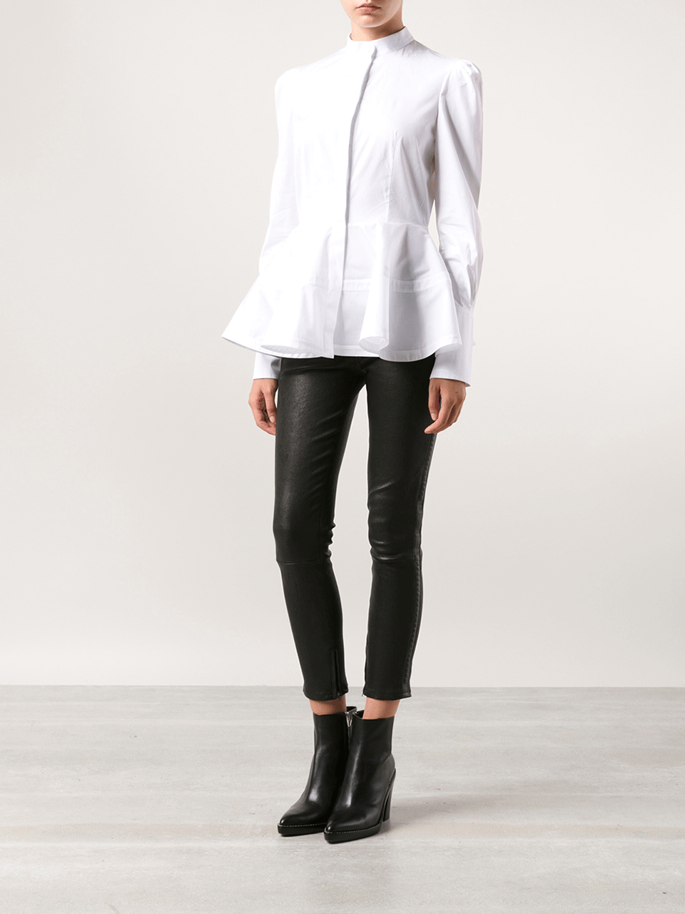 ALEXANDER MCQUEEN-Button Peplum Blouse-