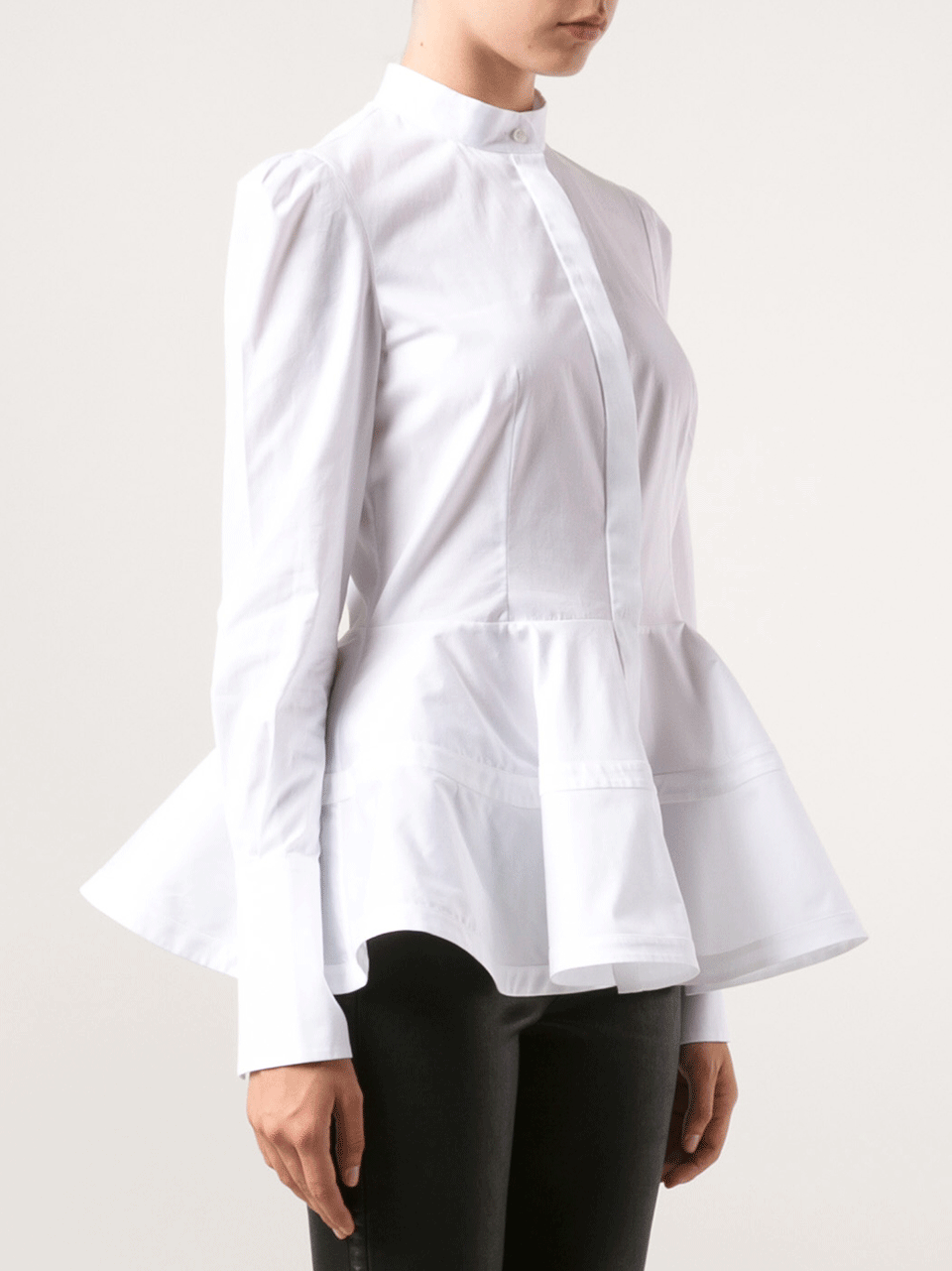 ALEXANDER MCQUEEN-Button Peplum Blouse-