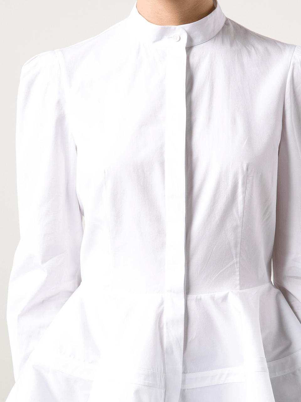 ALEXANDER MCQUEEN-Button Peplum Blouse-