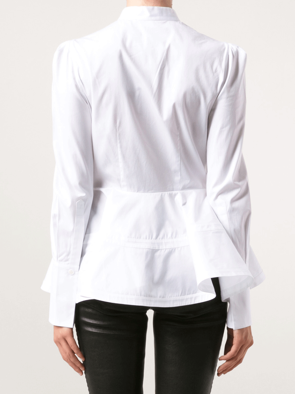 ALEXANDER MCQUEEN-Button Peplum Blouse-