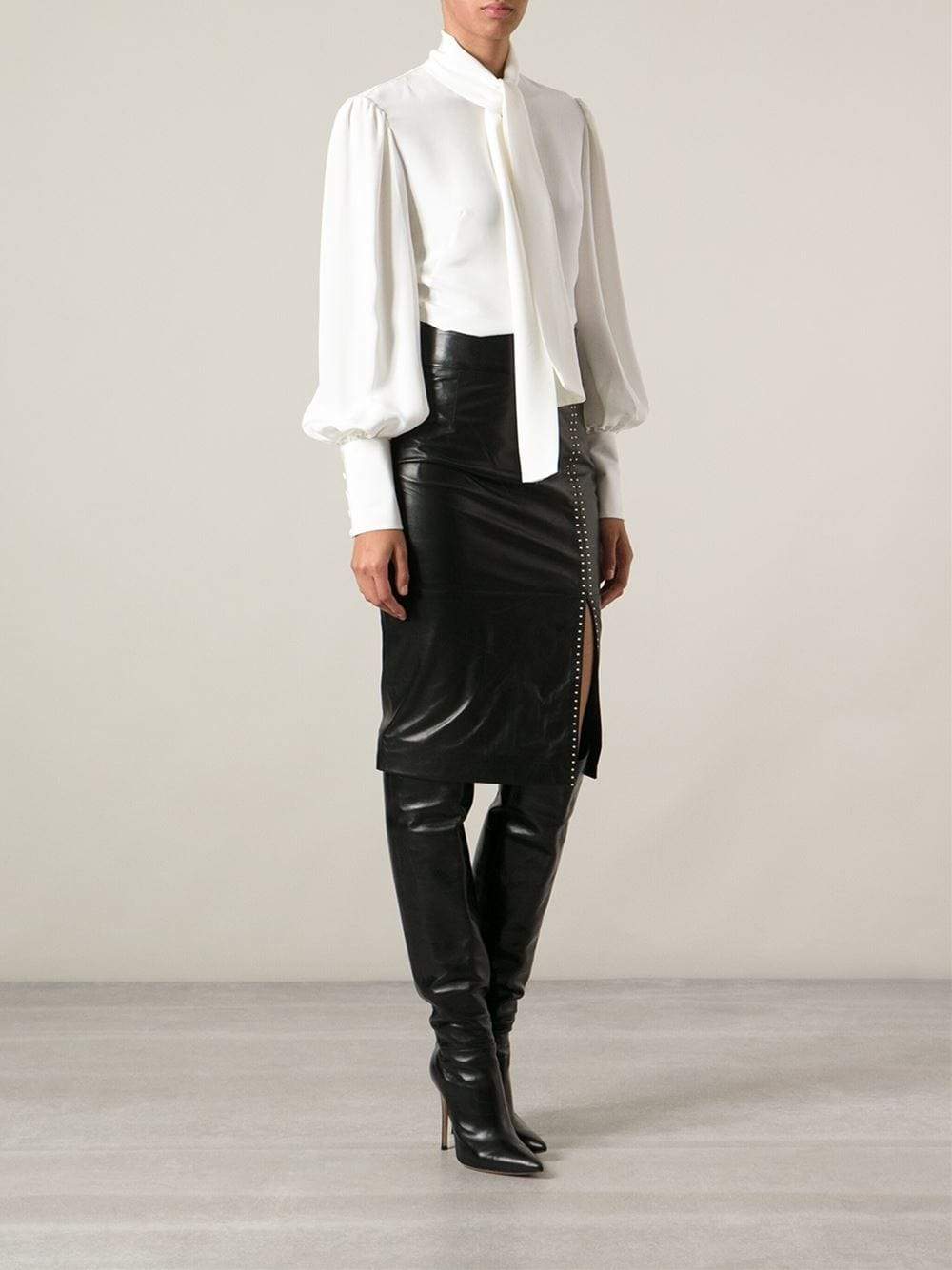 ALEXANDER MCQUEEN-Oversized Blouse With Necktie-