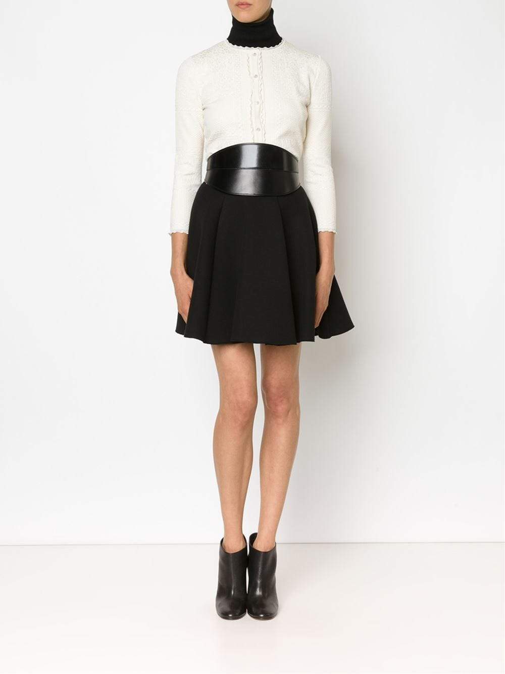 ALEXANDER MCQUEEN-Lace Grid Knit Cardigan-