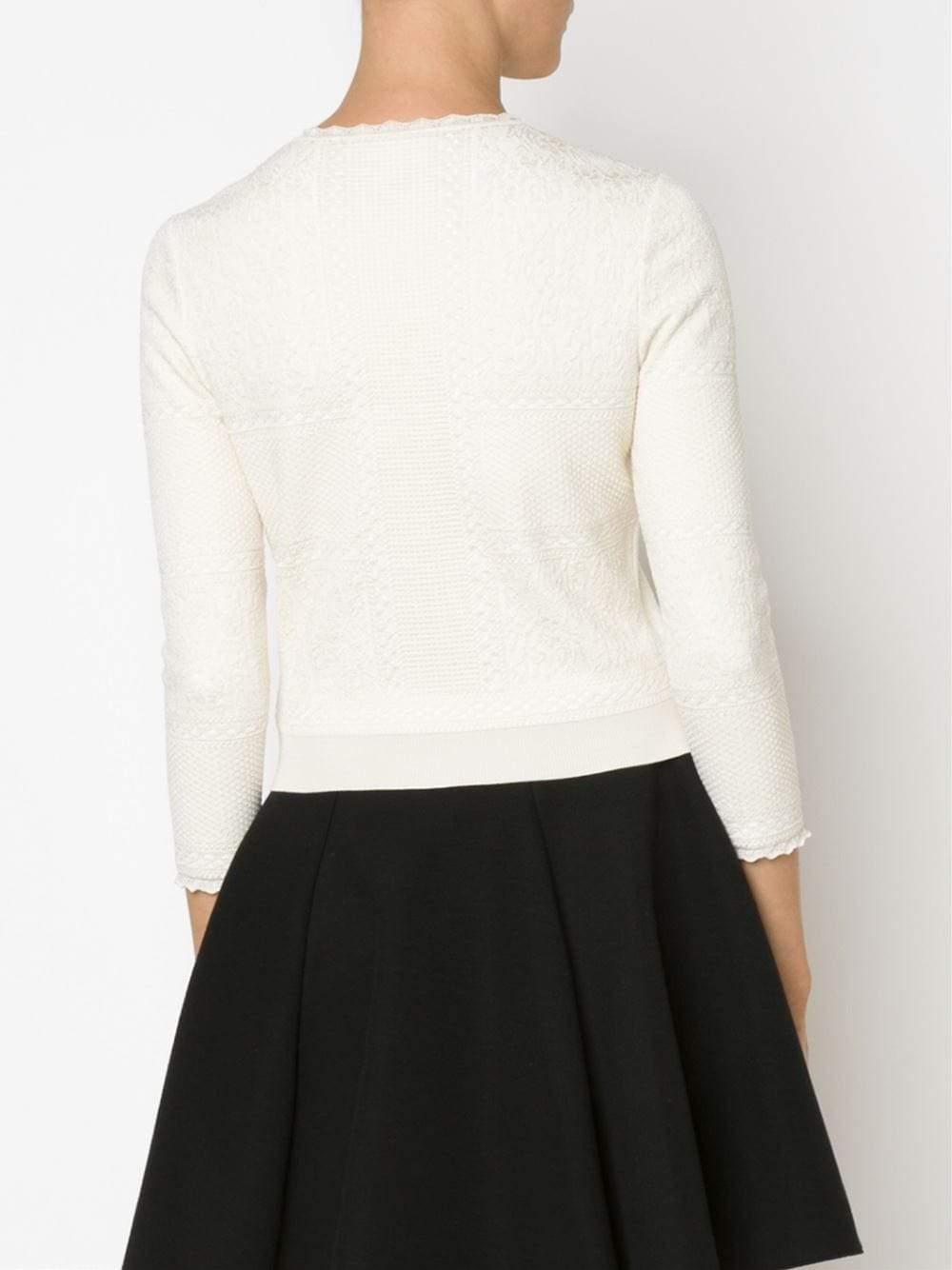 ALEXANDER MCQUEEN-Lace Grid Knit Cardigan-