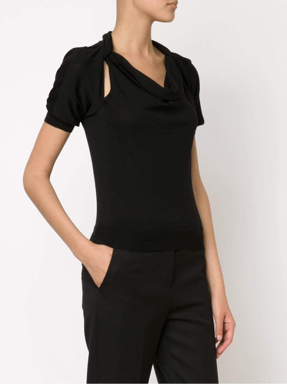 ALEXANDER MCQUEEN-Twisting Knit Blouse-