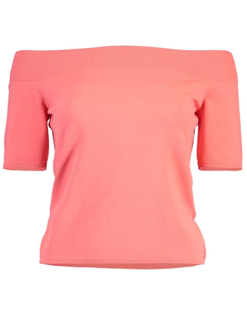 ALEXANDER MCQUEEN-Off Shoulder Knit Top-