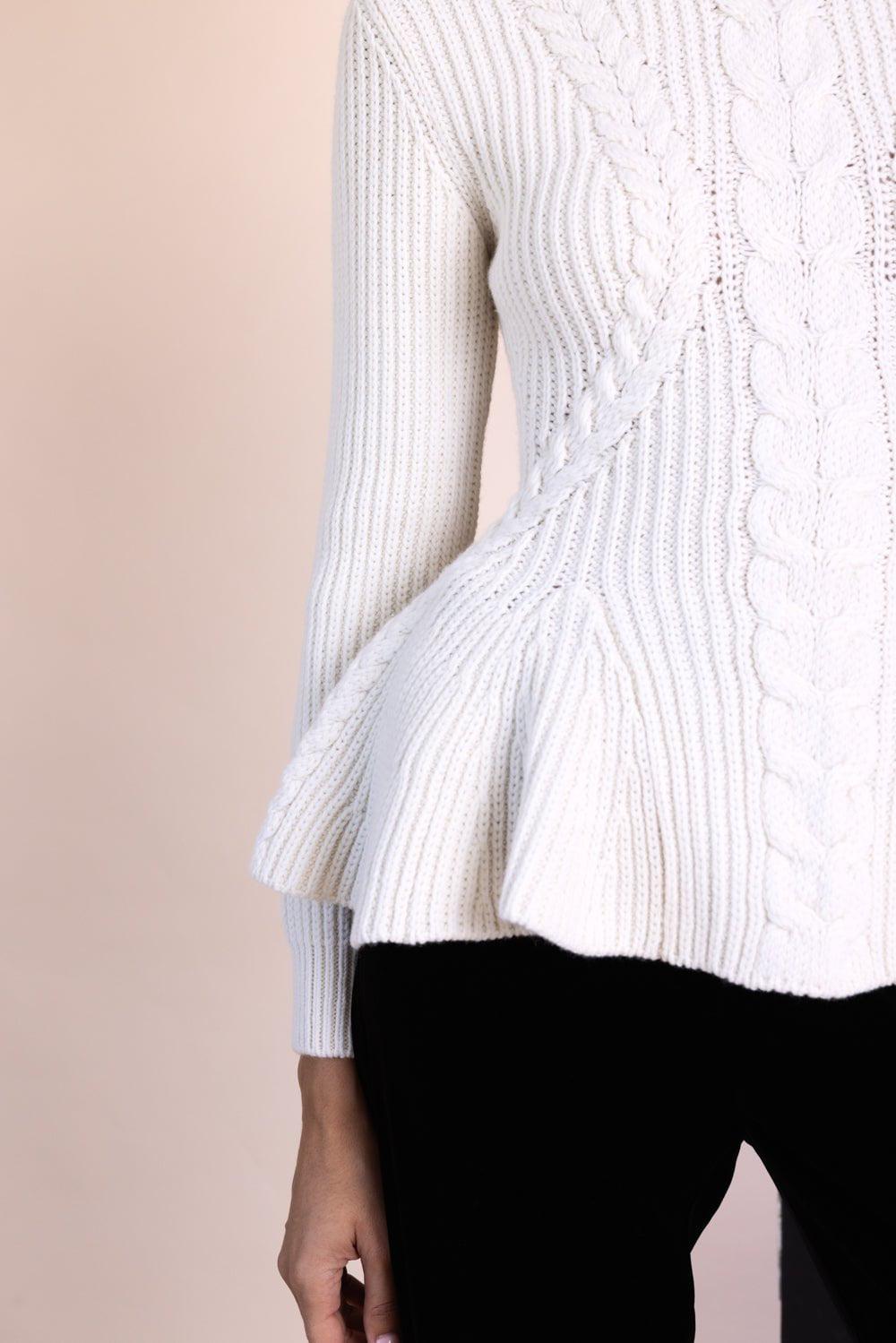 Cable Knit Peplum Sweater ALEXANDER MCQUEEN Marissa Collections