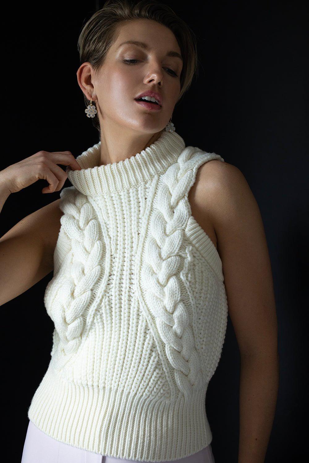ALEXANDER MCQUEEN-Sleeveless Cable Top-