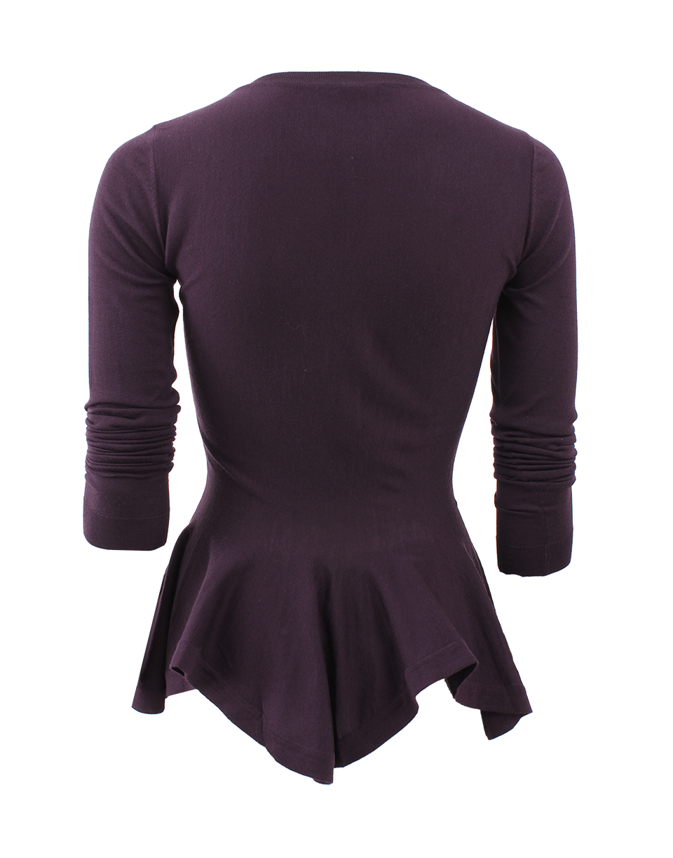 ALEXANDER MCQUEEN-Boatneck Peplum Pullover-