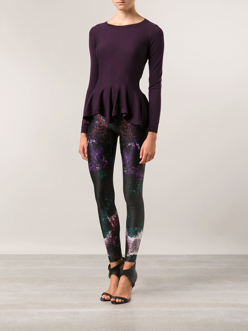 ALEXANDER MCQUEEN-Boatneck Peplum Pullover-