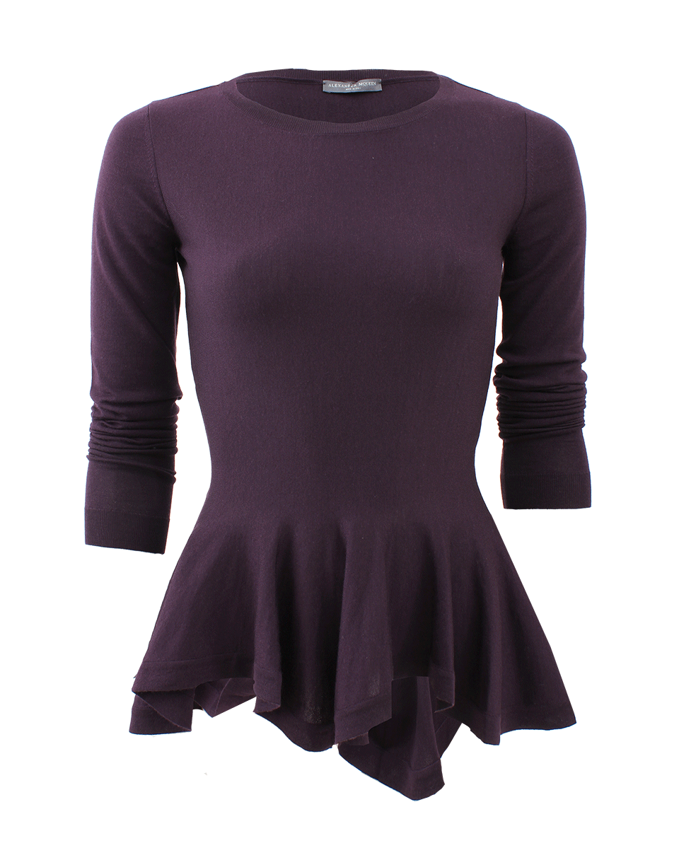 ALEXANDER MCQUEEN-Boatneck Peplum Pullover-