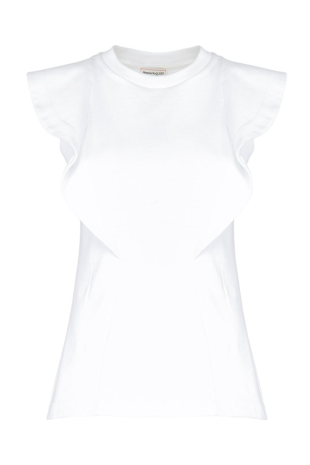 ALEXANDER MCQUEEN-Ruffle Sleeve T-Shirt-