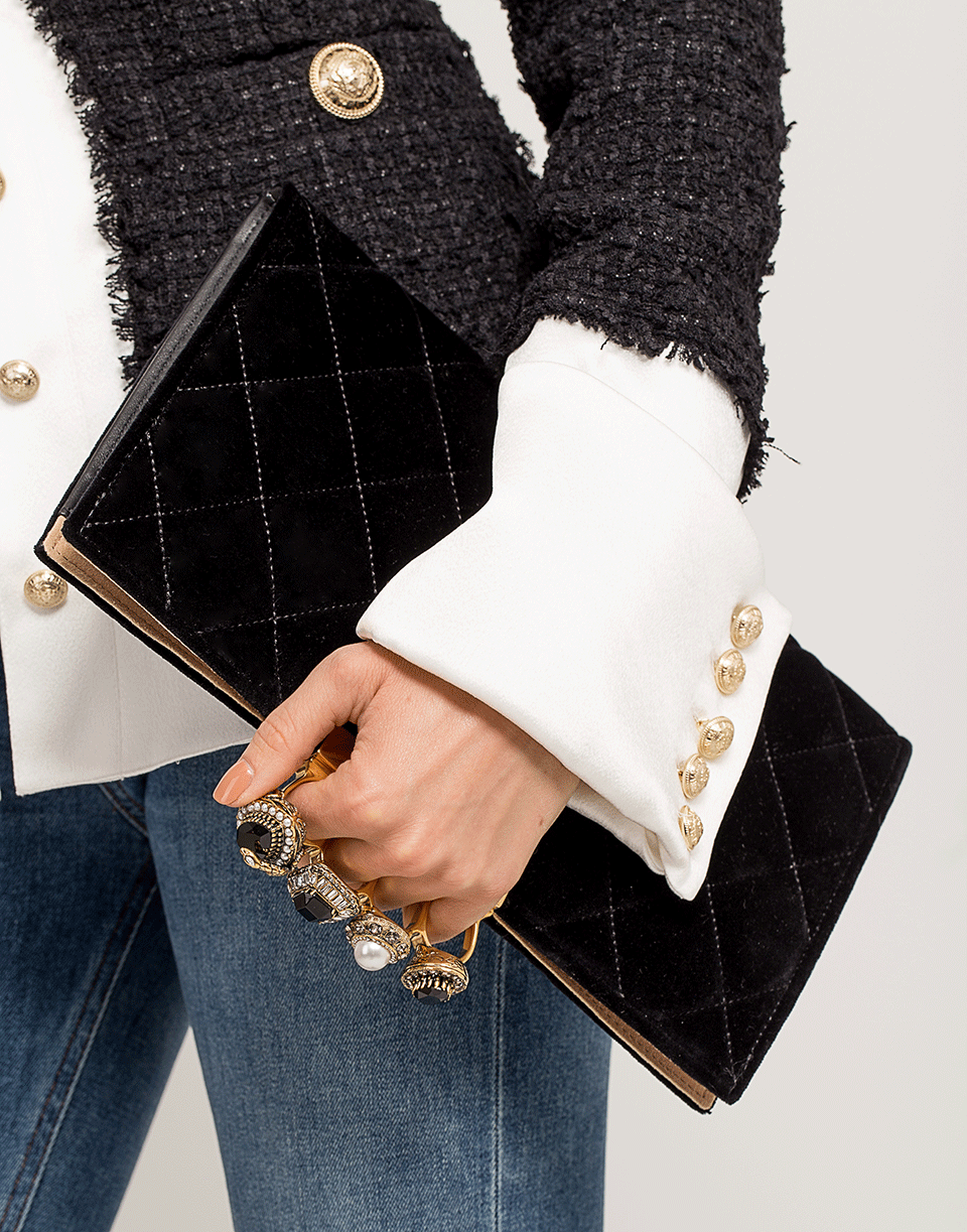 ALEXANDER MCQUEEN-Jeweled Four Ring Clutch-BLACK