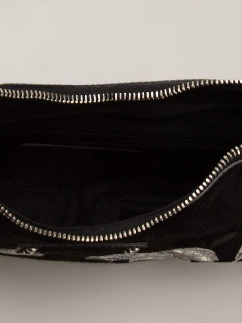 ALEXANDER MCQUEEN-De Manta Small Clutch-BLK/SLVR