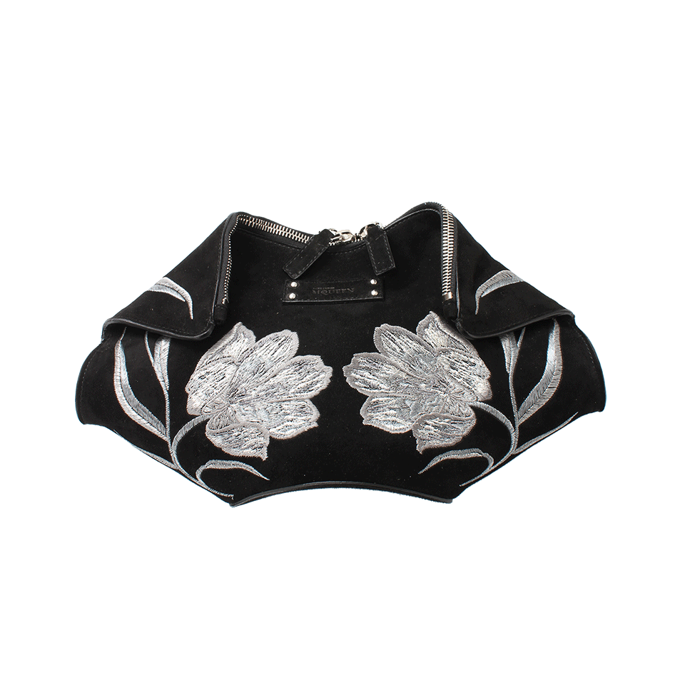 ALEXANDER MCQUEEN-De Manta Small Clutch-BLK/SLVR
