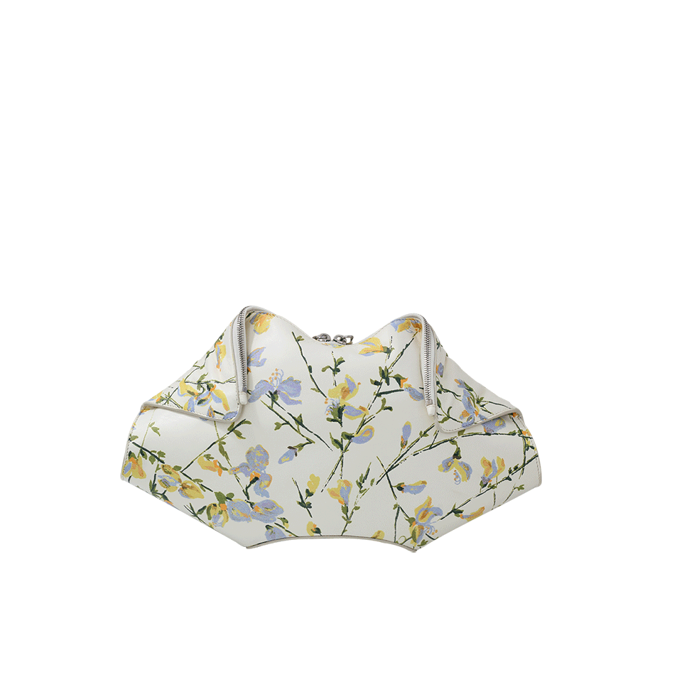 ALEXANDER MCQUEEN-De Manta Floral Print Clutch-CREAM