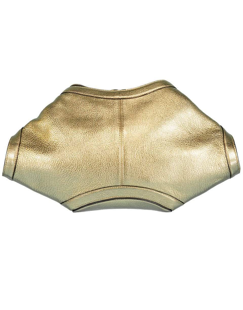 ALEXANDER MCQUEEN-DeManta Zip Top Clutch-GOLD