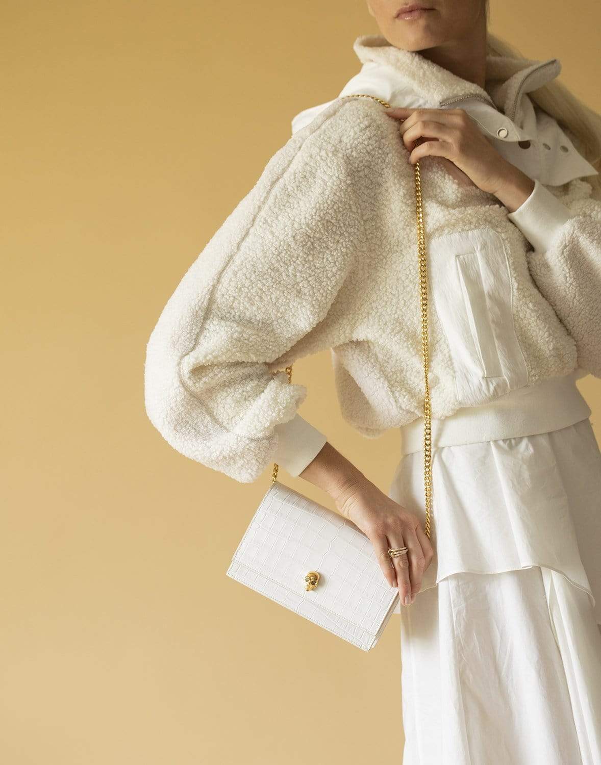 ALEXANDER MCQUEEN-Skull Mini Bag - Ivory-IVORY