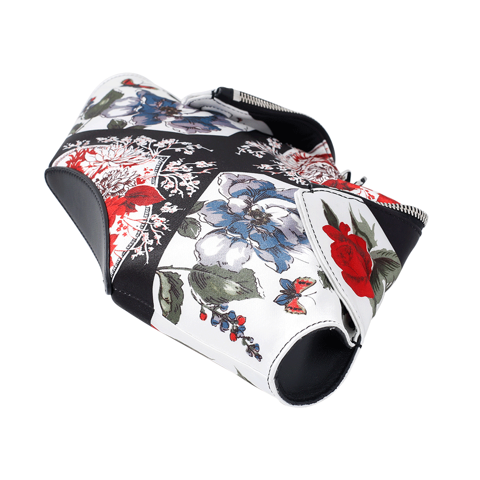 ALEXANDER MCQUEEN-Printed Demantha Clutch-IVRY/BLK