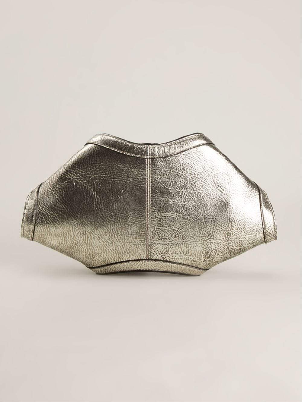 ALEXANDER MCQUEEN-De Manta Small Clutch-SILVER