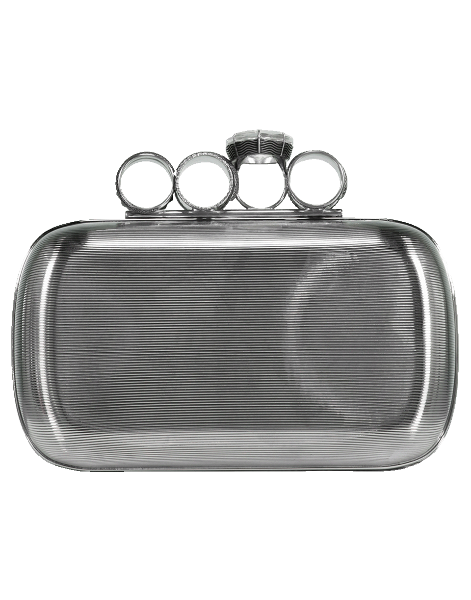 ALEXANDER MCQUEEN-Silver Four Ring Clutch-SILVER