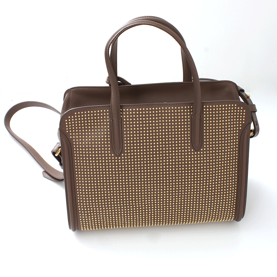 ALEXANDER MCQUEEN-Small Padlock Zip Around Tote-BRN/GOLD