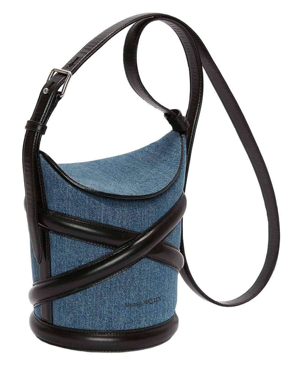 ALEXANDER MCQUEEN-The Curve Small Bag - Denim-DENIM