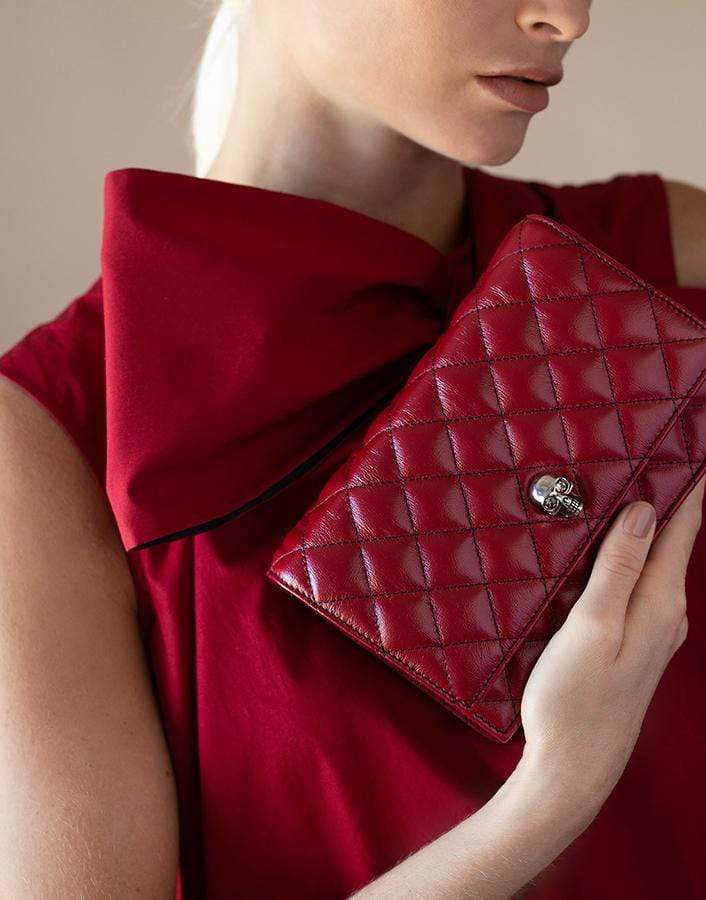 ALEXANDER MCQUEEN-Red Skull Mini Bag-DK RED