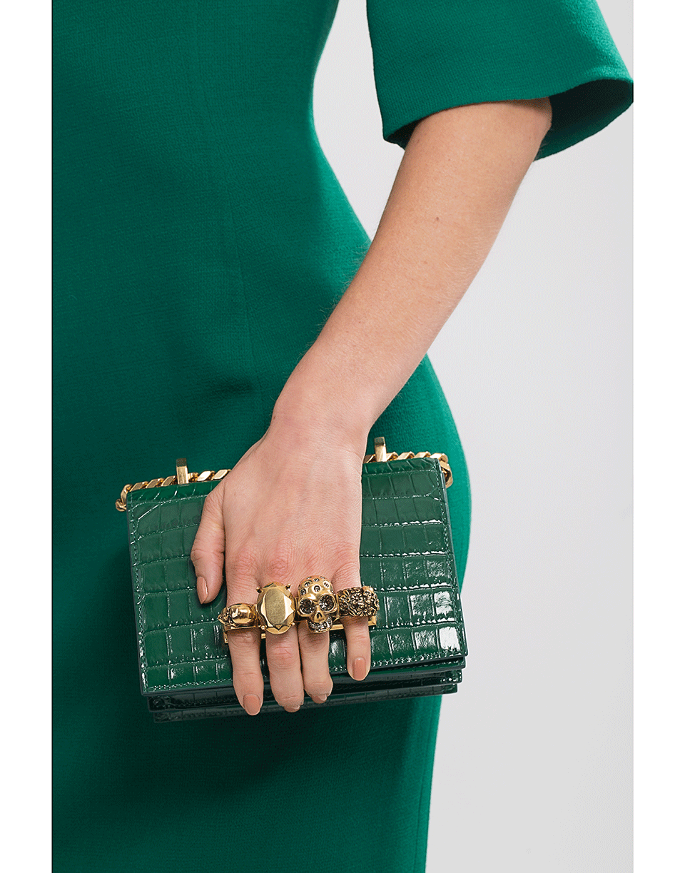 ALEXANDER MCQUEEN-Small Jeweled Satchel-EMERALD