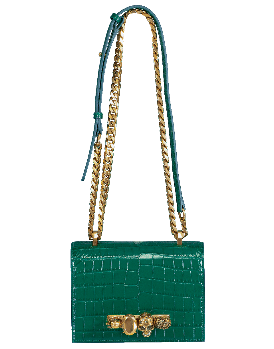 ALEXANDER MCQUEEN-Small Jeweled Satchel-EMERALD