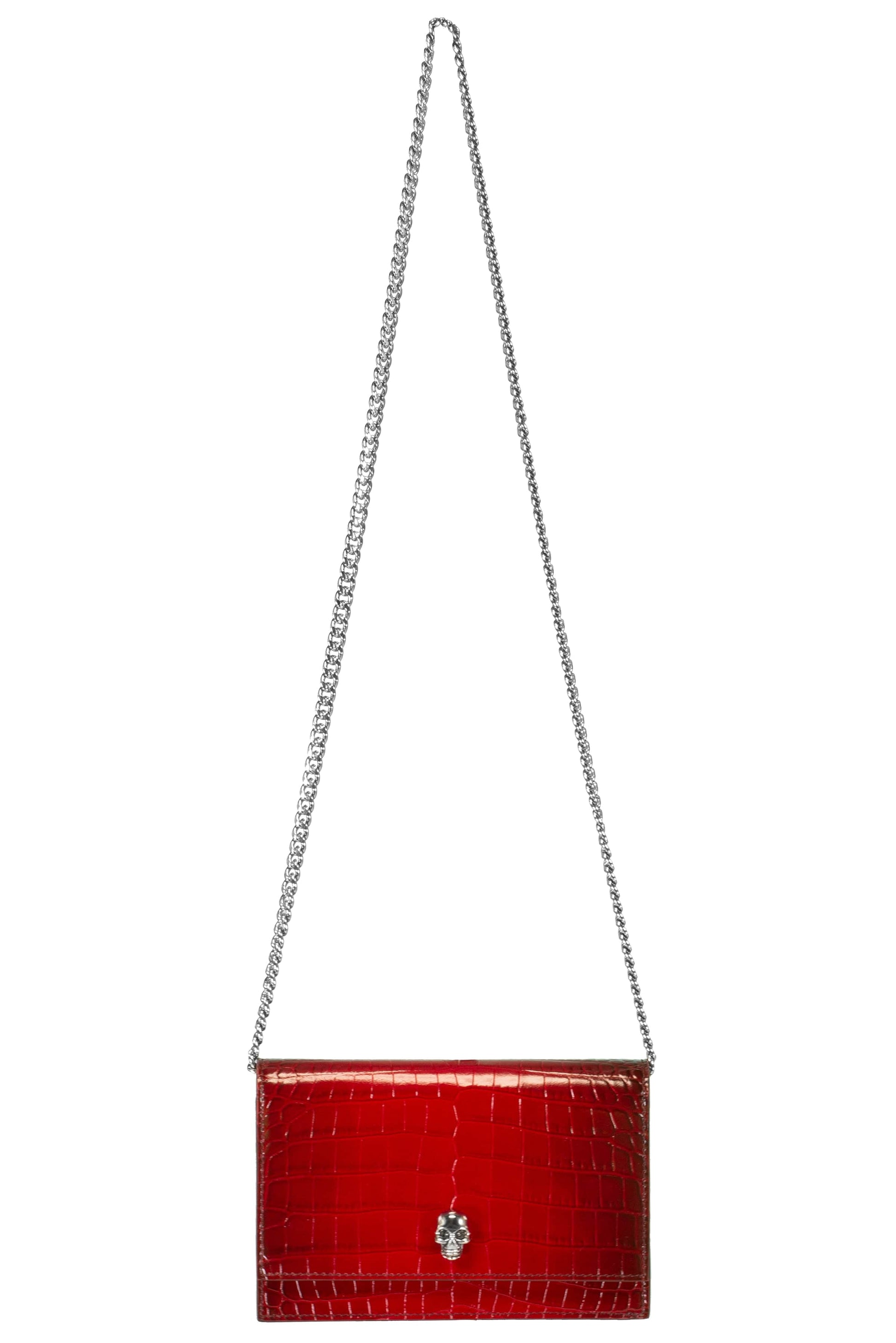 ALEXANDER MCQUEEN-Skull Mini Bag - Red Burgundy-REDY/BURGUNDY
