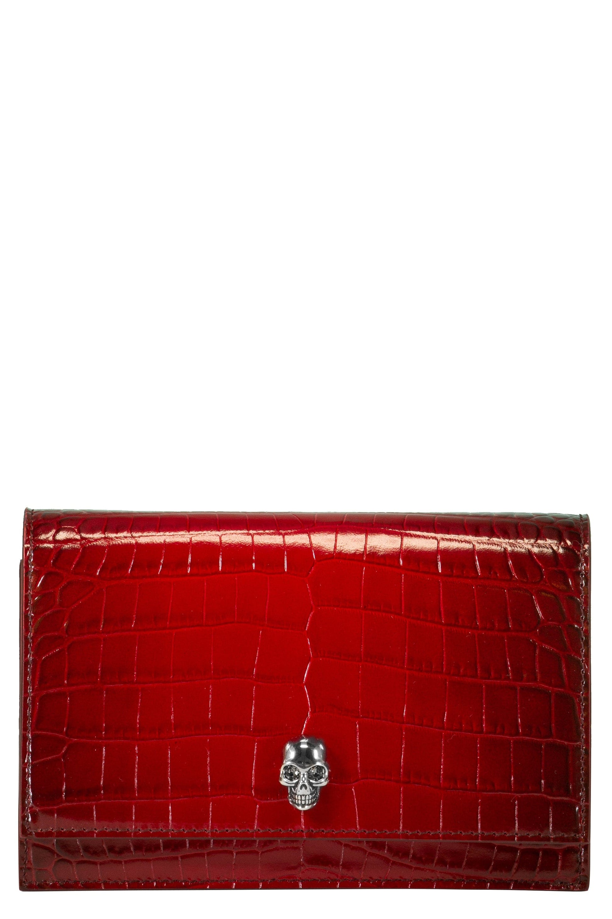 ALEXANDER MCQUEEN-Skull Mini Bag - Red Burgundy-REDY/BURGUNDY