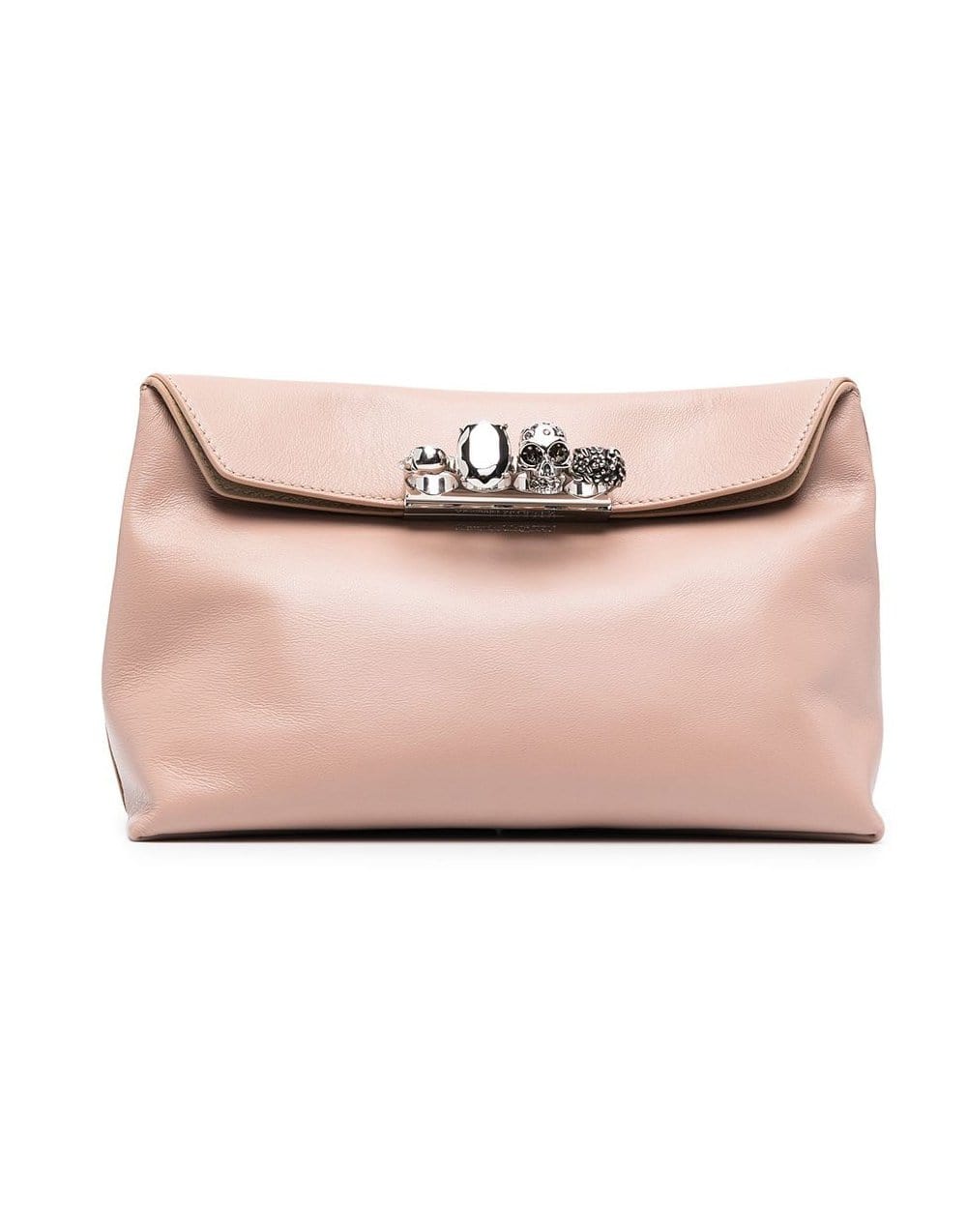 ALEXANDER MCQUEEN-Four Ring Soft Pouch-ROSE
