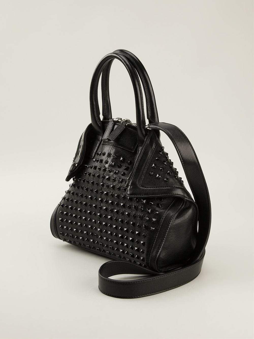 ALEXANDER MCQUEEN-De Manta Mini Tote-BLACK