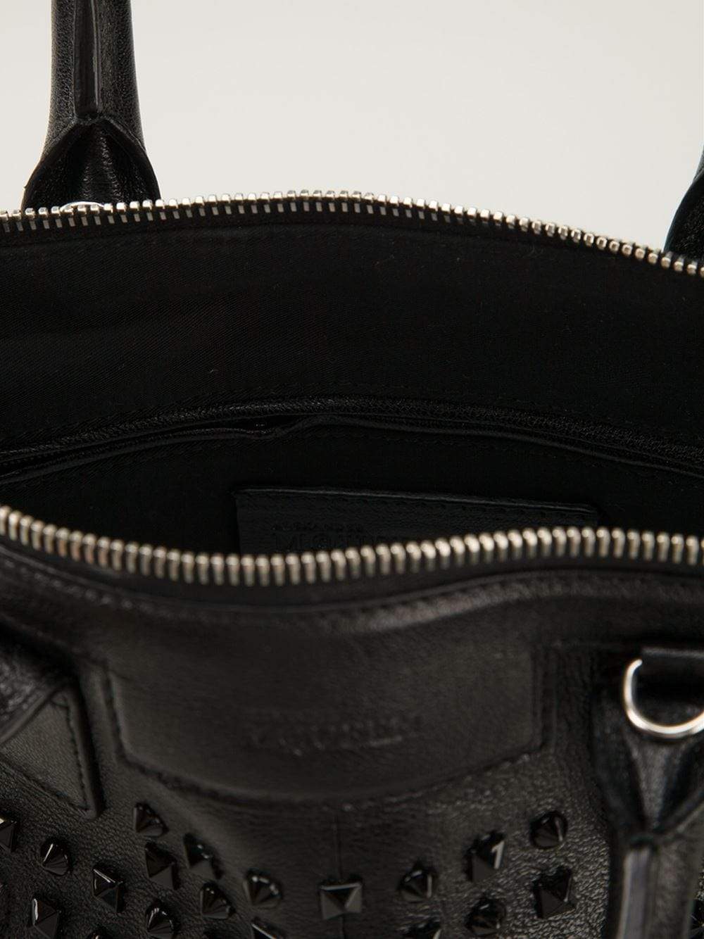 ALEXANDER MCQUEEN-De Manta Mini Tote-BLACK