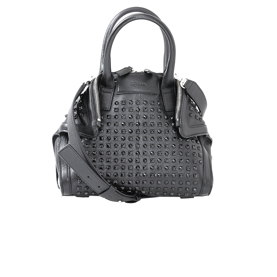 ALEXANDER MCQUEEN-De Manta Mini Tote-BLACK