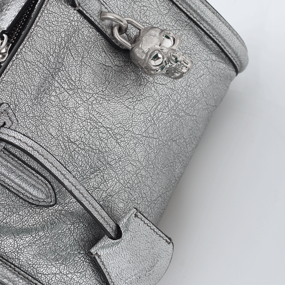 ALEXANDER MCQUEEN-Mini Padlock Tote-SILVER