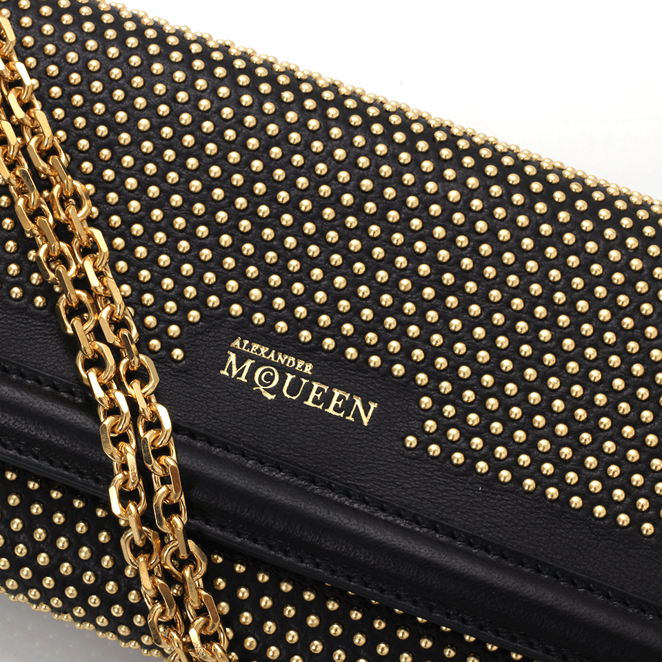 ALEXANDER MCQUEEN-Heroine Long Wallet With Chain-BLACK