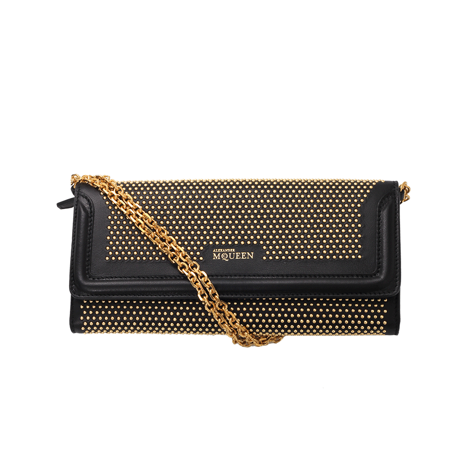 ALEXANDER MCQUEEN-Heroine Long Wallet With Chain-BLACK