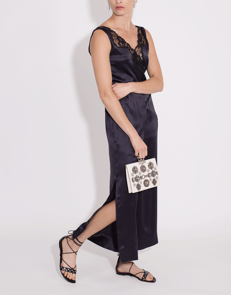 ALEXANDER MCQUEEN-Silver Stud Ankle Wrap Sandal-