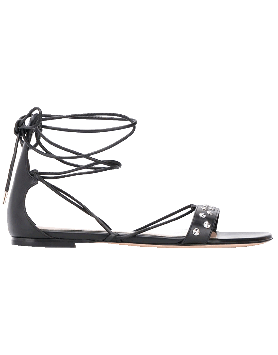 ALEXANDER MCQUEEN-Silver Stud Ankle Wrap Sandal-