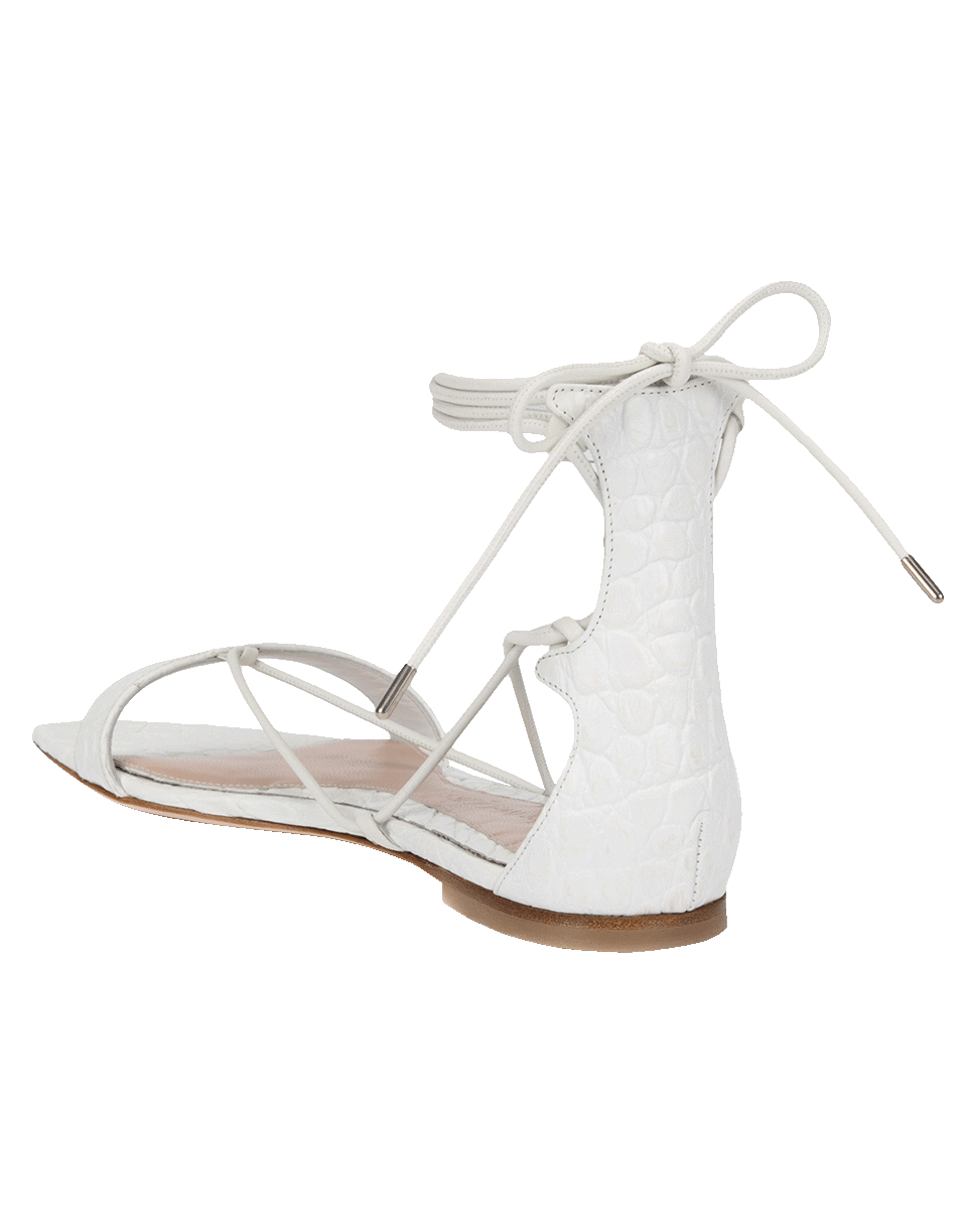 ALEXANDER MCQUEEN-Stamped Crocodile Ankle Wrap Sandal-