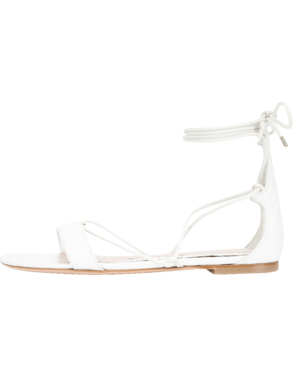 ALEXANDER MCQUEEN-Stamped Crocodile Ankle Wrap Sandal-