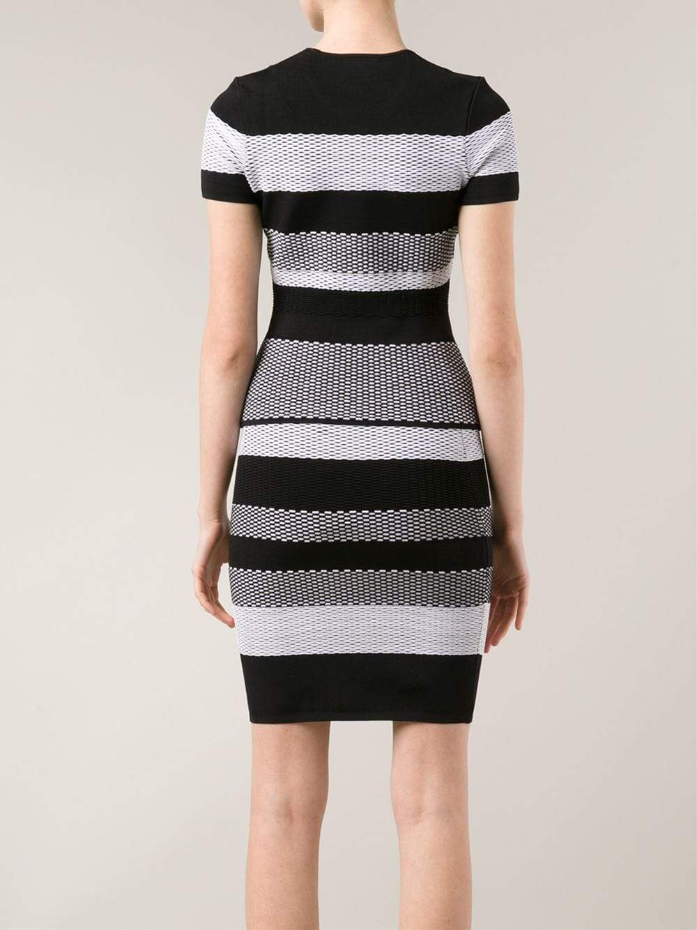 ALEXANDER WANG-Bi-Color Mesh Stripe Pull-On Skirt-