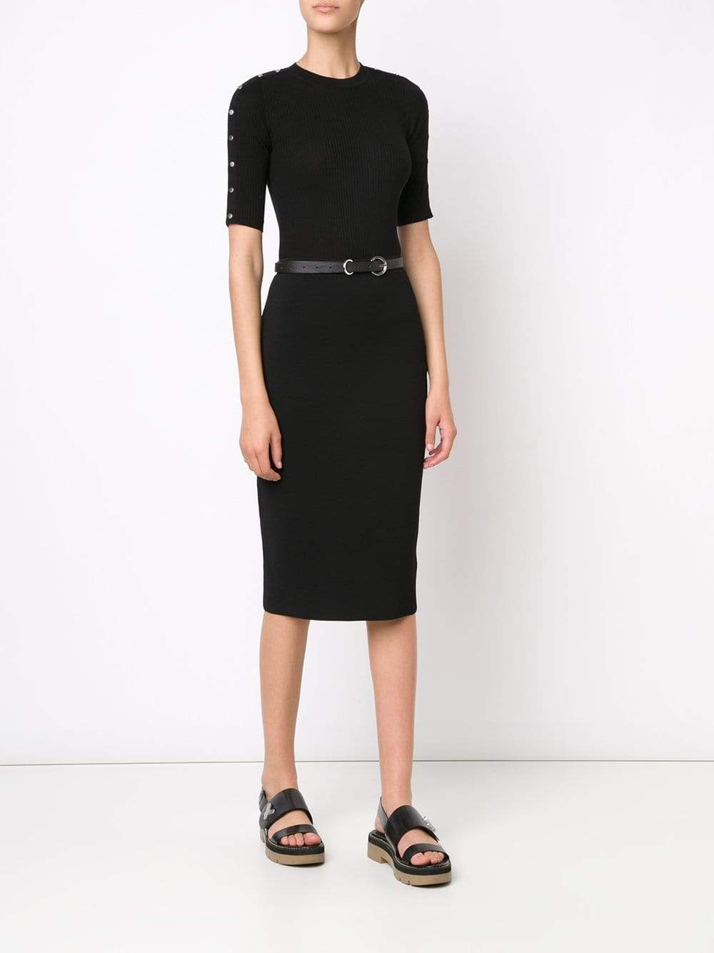 ALEXANDER WANG-Snap Shoulder Tee-