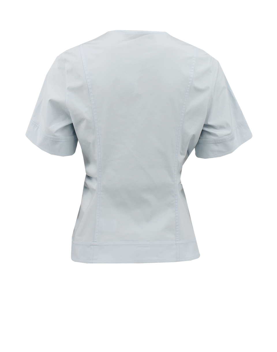 ALEXANDER WANG-Short Sleeve Pinch Zip Front Top-